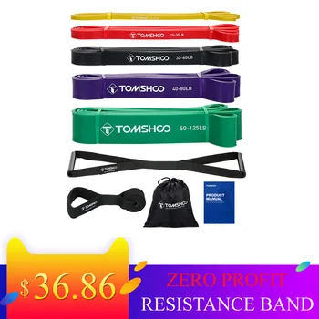 

TOMSHOO 5 Packs Resistance Bands Pull Up Assist Bands Set Powerlifting Exercise Stretch Bands sport yoga bandas de resistencia