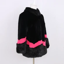 Nerazzurri faux fur coat women autumn winter fluffy color block furry patchwork fake fur jacket plus size fashion luxury clothes