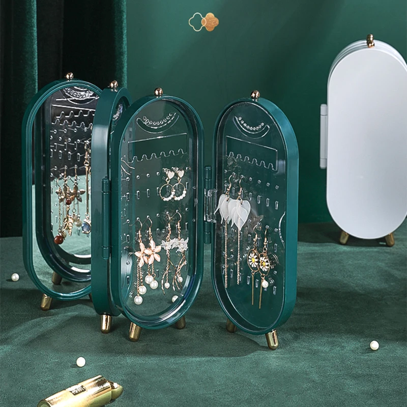 Caja de joyería de pantalla Retro de lujo, soporte de exhibición de collar de pendientes de gran capacidad, estuche organizador de joyería plegable de alta calidad - 100 cosas bonitas para la casa
