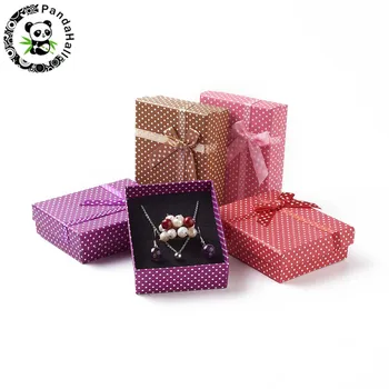 

12pcs Jewelry Set Display Boxes Cardboard Rectangle Gifts Box with Sponge Valentines Day Packages ,Mixed Color, 90x70x26mm
