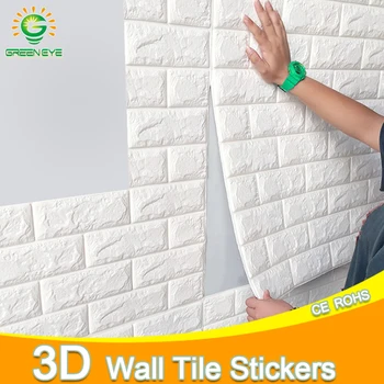

3D Wall Stickers 70*77cm 3D Brick stone pattern Self-Adhesive Wall paper Waterproof DIY 3D Brick Stone Wall Papers for Kids Room