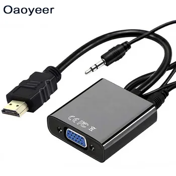 

HDMI to VGA Adapter Male To Famale Converter Adapter 1080P Digital to Analog Video Audio For PC Laptop Tablet