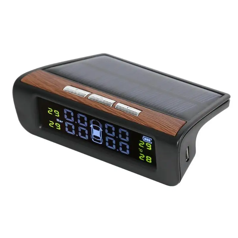 AN-06 умный автомобиль TPMS система контроля давления в шинах солнечной энергии цифровой ЖК-дисплей автоматическая система охранной сигнализации s шины