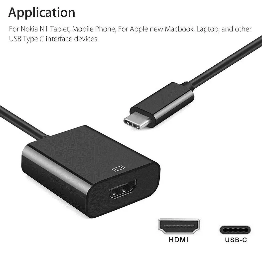 USB-C type-C к HDMI HDTV Кабель-адаптер для samsung Note 8 Note 9 S9 S8
