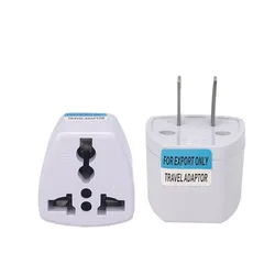 Universal International Power Plug Adapter for Global Travel - Compatible with US, UK, EU, AU, Israel, and Brazil Outlets (US 2pin)