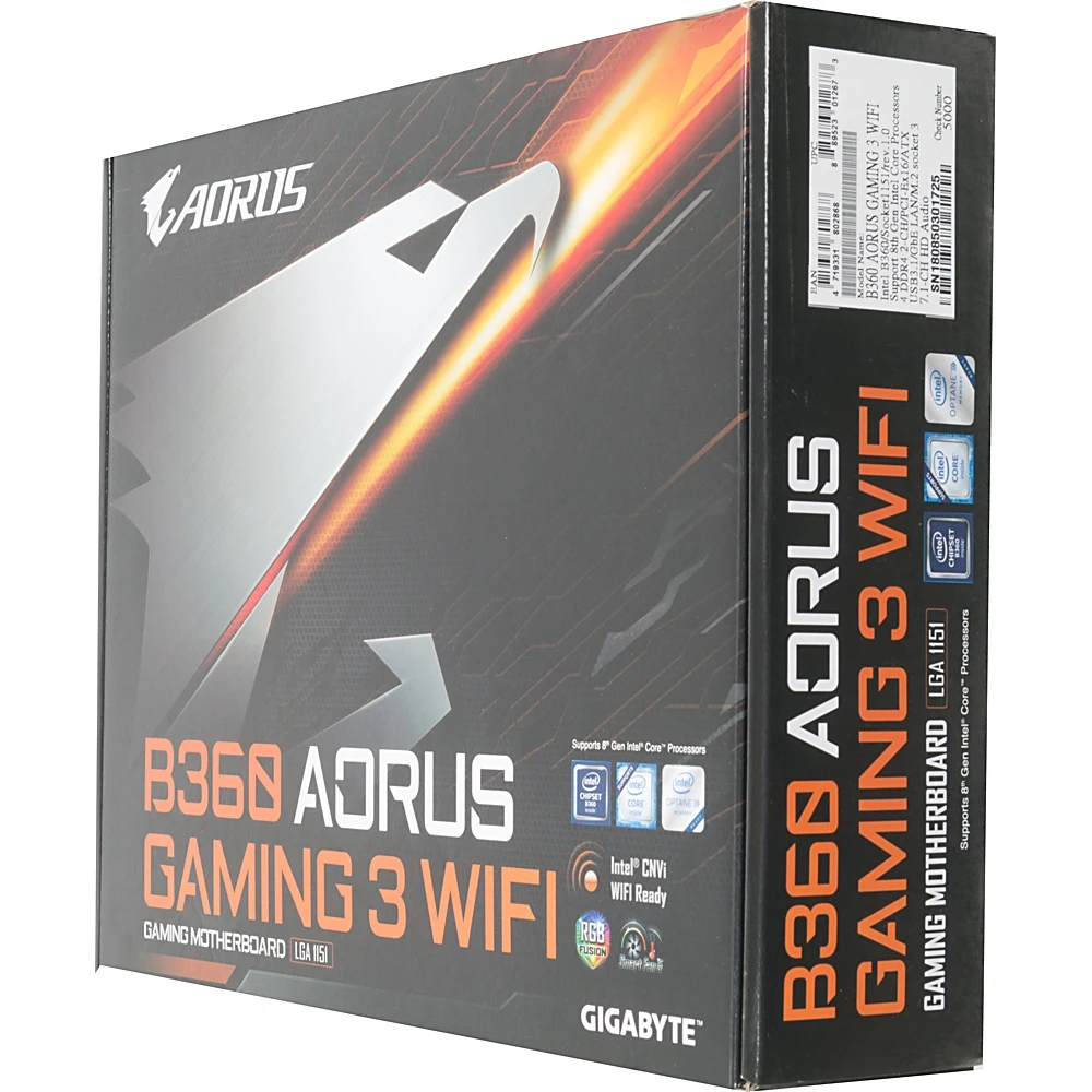 Материнская плата Gigabyte B360 AORUS GAMING 3 WIFI Soc-1151v2 Intel B360 4xDDR4 ATX AC`97 8ch(7.1