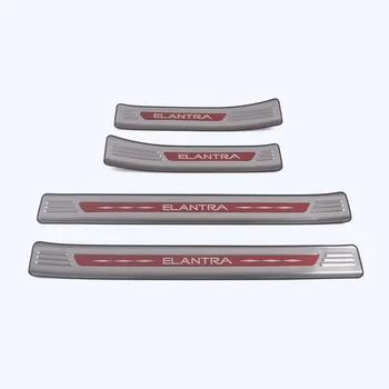

For Hyundai Elantra 2021 Stainless Steel Door sill Pedal Strip Scuff Plate Car Sticker Protector Styling Cover Auto Accessories