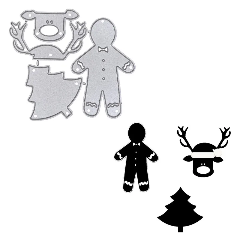 

GJCrafts Christmas Tree Dies Deer Metal Cutting Dies Scrapbooking Album Embossing Stencil Die Cut Craft Dies Card Decoration