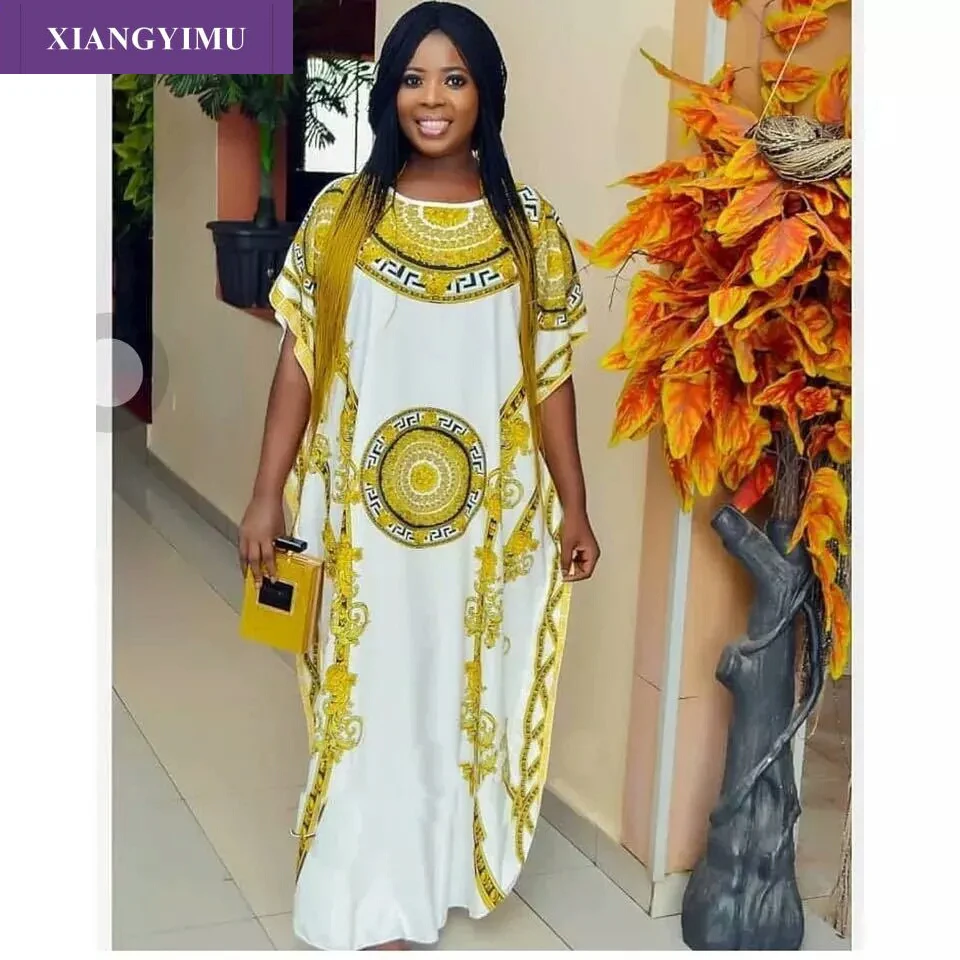 

K11 African Dresses for Women's Explosion Models Fashion Autumn Positioning Printing Orange Ethnic
