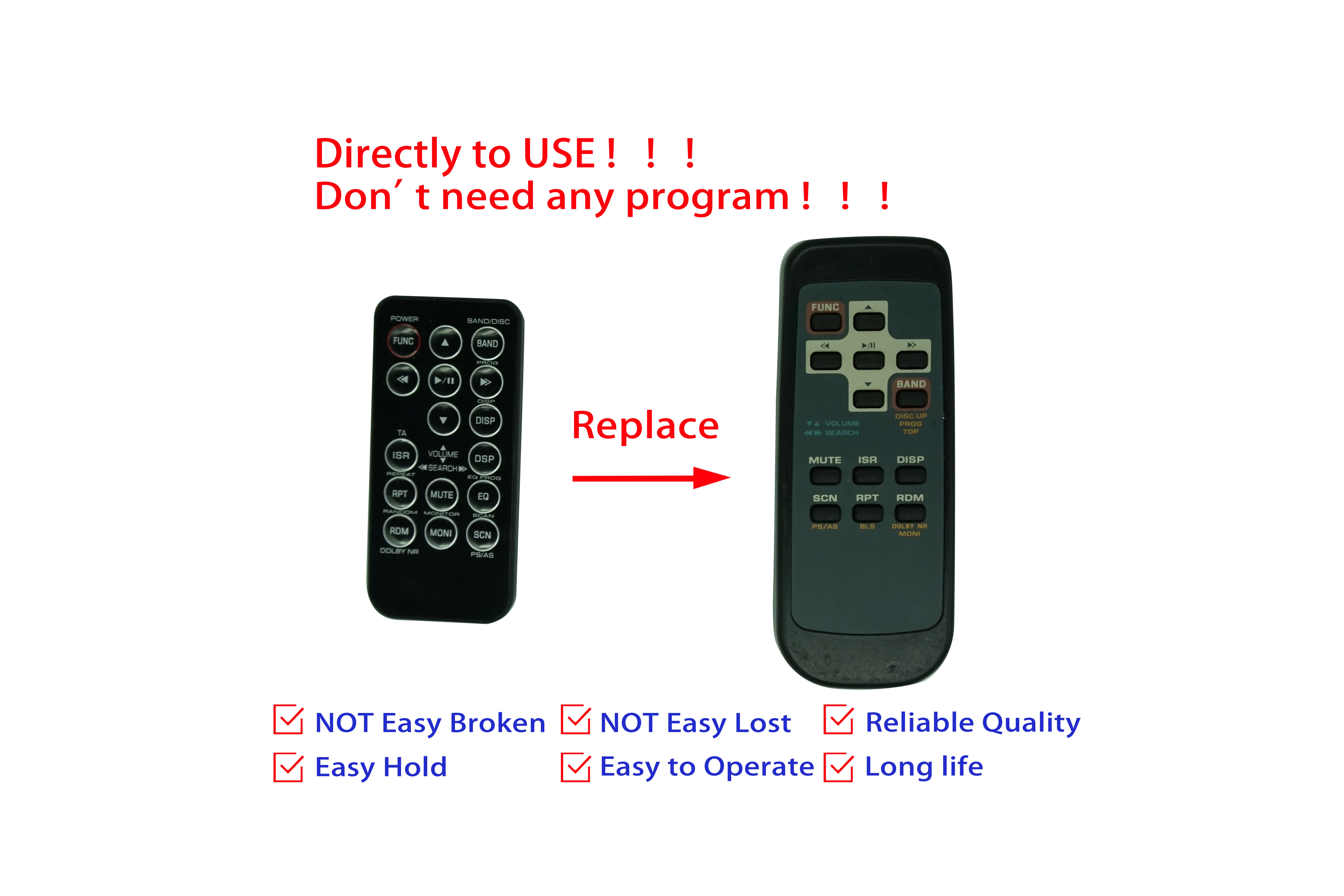 

Remote Control For Clarion RCB-130 ARX6570Z ARX6670Z BD416 AX523R AX430 AX410 ADX5655Z DMZ615 DXZ5466666MP CD USB Car Receiver