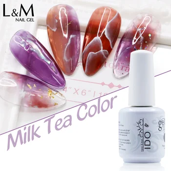 

Glass Summer Nail Gel Polish IDO Transparent Milk Tea Color UV Gellak Varnish for Nail Art Manicure