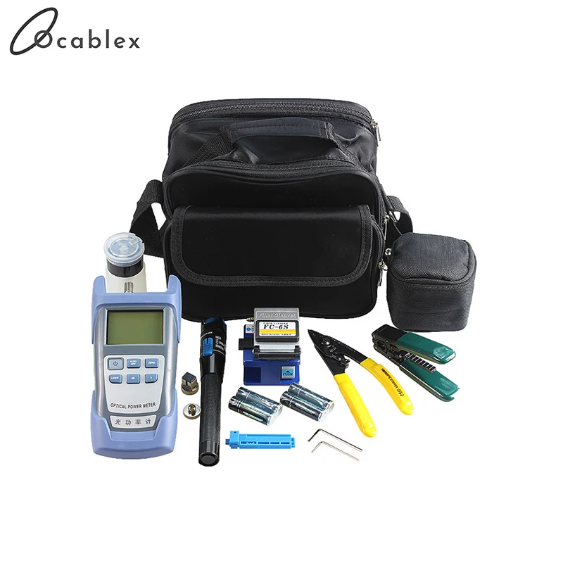 

Fiber Optic FTTx ToolKits 6 In 1 Optical Fiber Fiber Cleaver FC-6S/ Strippers Optical Power Meter 1mW/ Fiber VFL 1mW