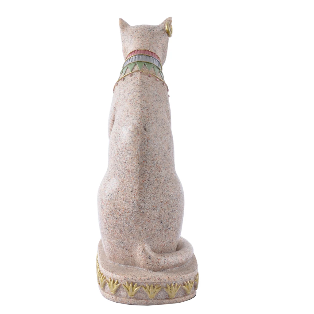 Sand Stone Egyptian Egypt Mau Cat Statue Sculpture Hand Carved Collectible Figurine Home Decor
