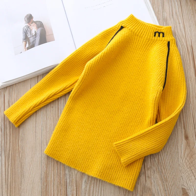 

Children Base Shirt Sweater 2019 Fall And Winter Clothes New Style Girls Half-Turtle-Neck Sweater 2933