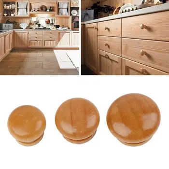 

30pcs Furniture Door Pull Handles Natural Wooden Cabinet Drawer Wardrobe Dresser Closet Knobs Door Knob Pull Handle Hardware