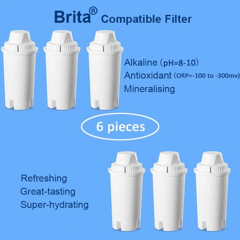 Pack 6pcs Alkaline Mineral Replacement Water Filter Cartridge For Brita  Classic Style Drop In Style Pitcher|ionizer filter|water ionizerwater  ionizer filter - AliExpress
