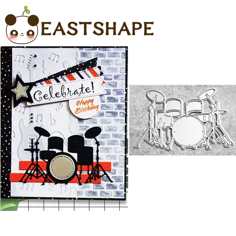 

Eastshape Drum Kit Music Dies Metal Cutting Dies for Card Making Scrapbooking Album Embossing Craft Metal Cutting Dies New 2019