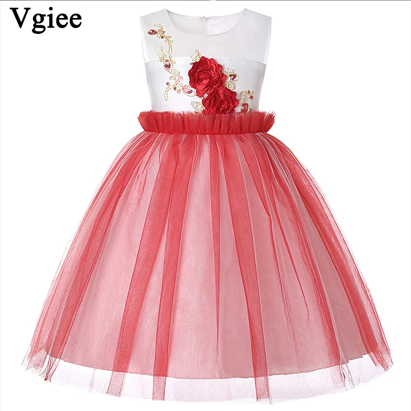 

Vgiee Kids Dresses for Girls Christmas Party Princess Dresses Outfits for Girls 10 To 12 Years O-neck Weddings Dress CC070