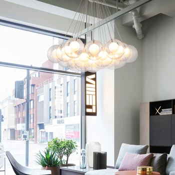 

European-style Glass LED Pendant Lights Popular Creative Personality Pendant Lamps Bedroom Study Dining Room Hanging Lighting