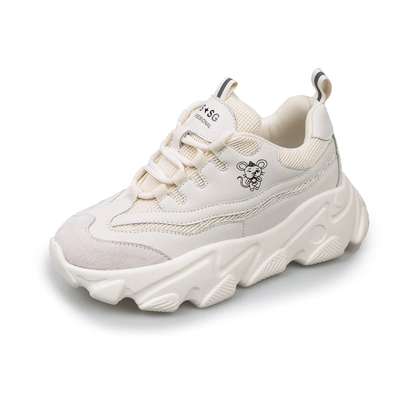 Женские кроссовки на толстой подошве повседневные платформе со шнуровкой в