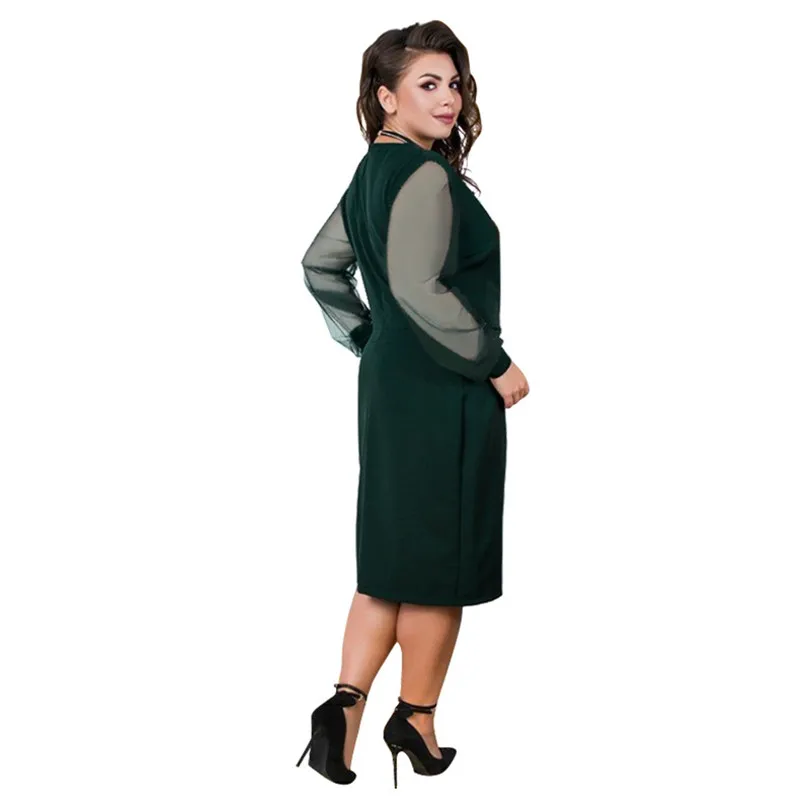 5XL женское летнее платье больших размеров с v-образным вырезом 6XL большого размера, Повседневное платье, элегантные офисные платья, сетчатые вечерние платья