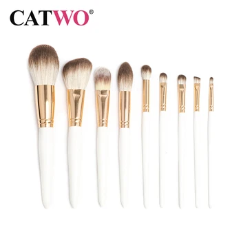 

Catwo Makeup brushes set Professional Natural Synthetic hair brushes Foundation Powder Contour Eyeshadow make up brushes 12pcs