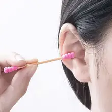 Coton tige r utilable oreille двойная Резьбовая головка одноразовая для чистки ушей ватные палочки бумажный стержень Экологичные палочки нить