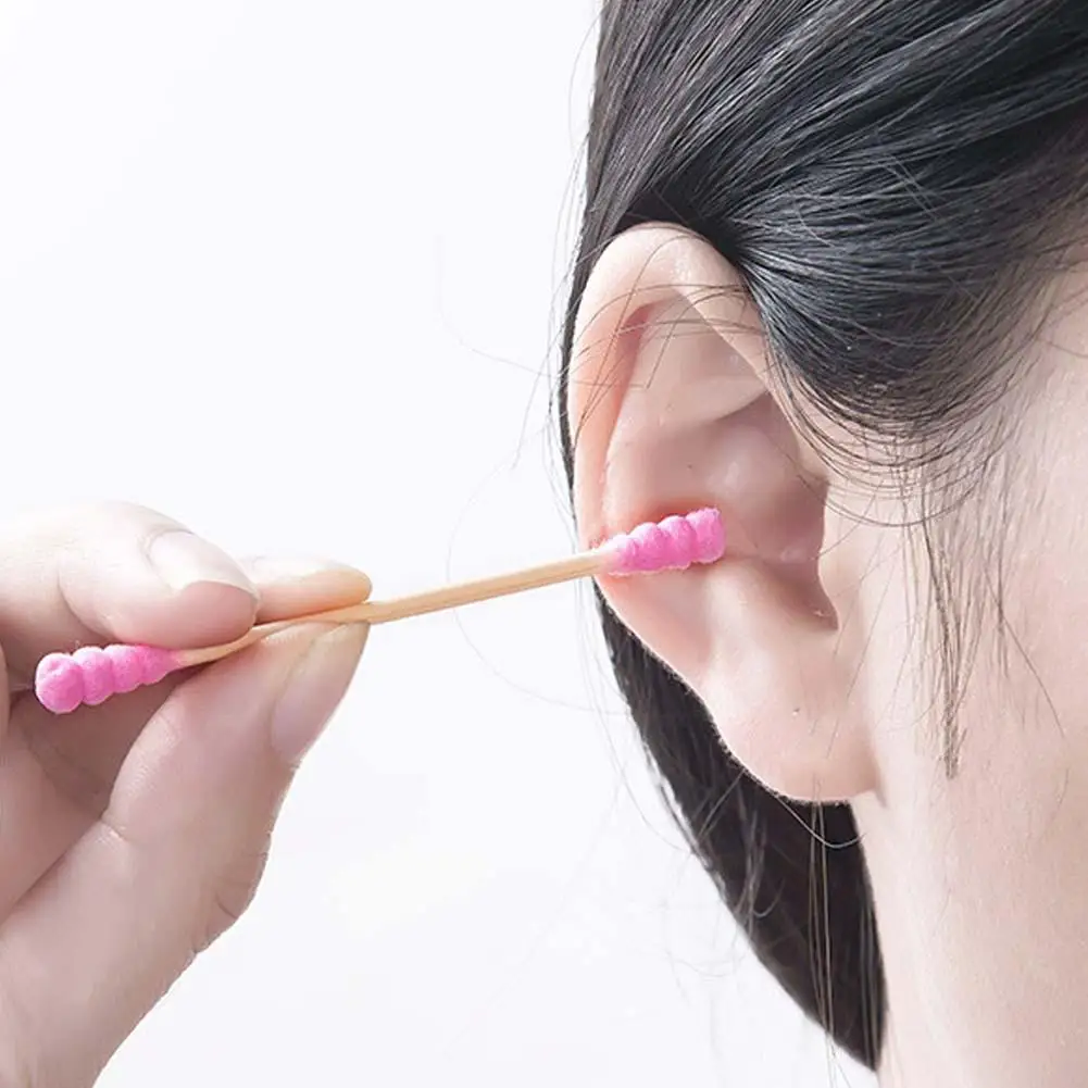 coton tige r utilisable oreille Double Thread Head Disposable Ear Cleaning Cotton Swab Buds Paper Rod 1