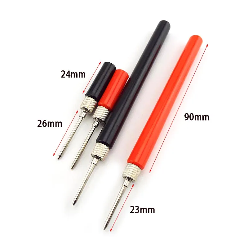 

2pcs Insulated Test Meter Probe Spring Test Probe Hook Wire Connector For Multimeter Stainless Steel Needle Test Leads Pin
