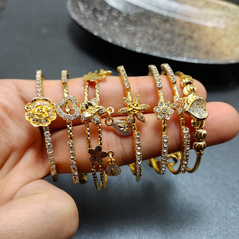 Latest Gold Bangles Collection for Kids - South India Jewels | Gold baby  bangles, Kids gold jewelry, Baby jewelry gold