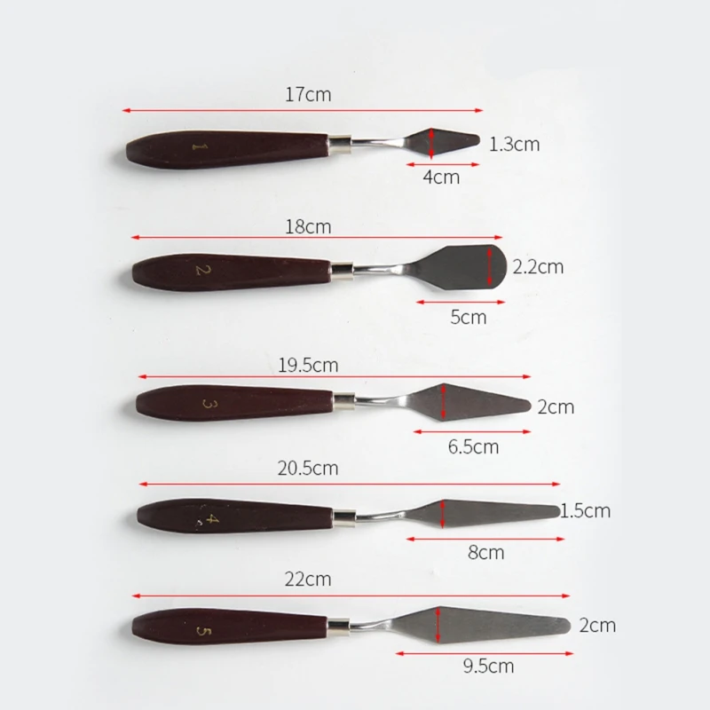 Стальные спицы из нержавеющей стали с пластиковым кулак окрашенные из палитры Нож Для дыни зажим акриловая краска из палитры knife1 - Цвет: Шоколад