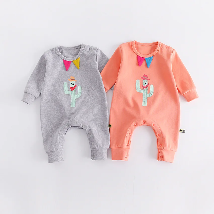 

2019 New Style Spring Summer 0-3-Year-Old 6 Months Men And Women Baby Cartoon Pattern One-piece Romper out Clothes Fashion Suit