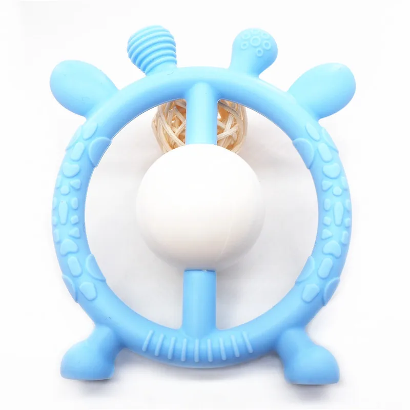 Chenkai 10 шт. силиконовые погремушки с жирафом для прорезывания зубов DIY новорожденный соска для младенца пустышка для кормления бижутерия для прорезывания зубов игрушка для животных ремесло - Цвет: Pastel Blue