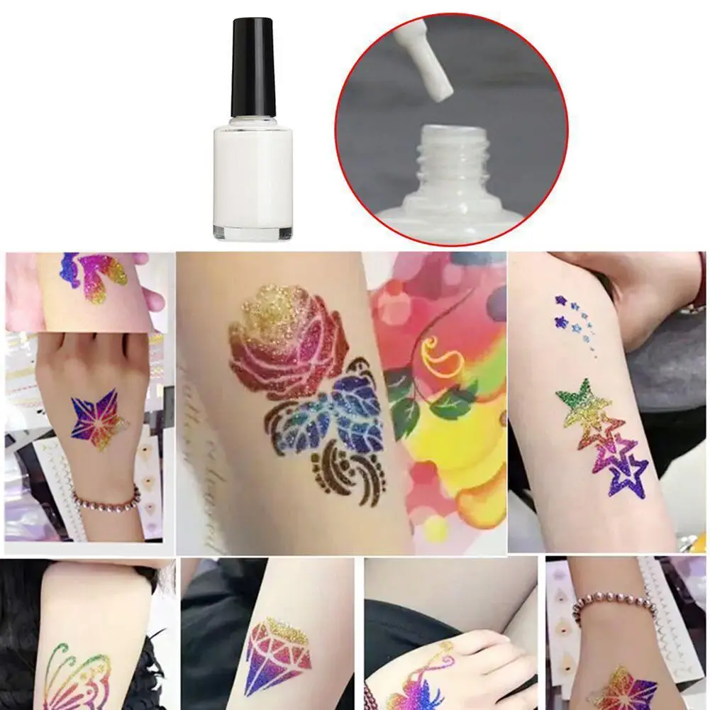 Glitter Tattoo Kits 30 Color 125 Templates Diamond Flash For Temporary Tattoo Set Kids Face Body Painting Art Tools Set