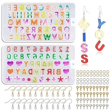 

Silicone Resin Molds for Letters, Casting Mould for Making Keychain Pendant Jewelry, with 300 Pcs Screw Eye Pins