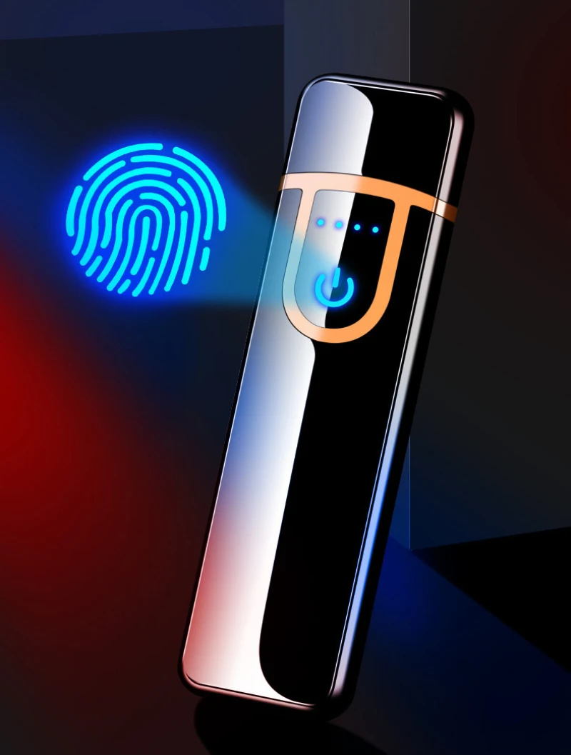 Ультратонкая сенсорная зажигалка с сенсорным экраном ветрозащитная usb зарядкой