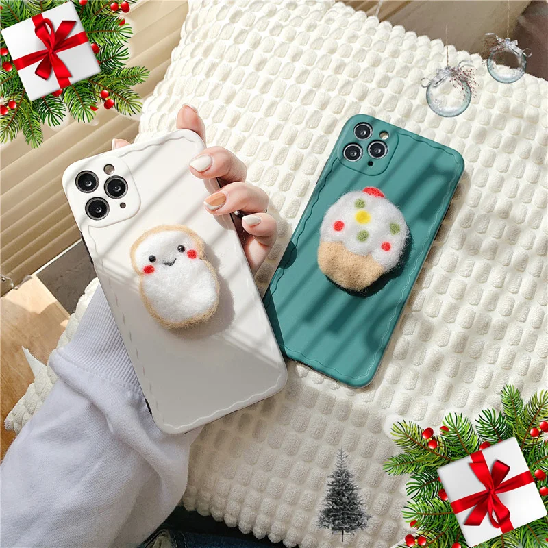 Милый шерстяной фетровый чехол для телефона с тортом хлебом iPhone XS 12 mini 11 Pro Max 7 8 Plus