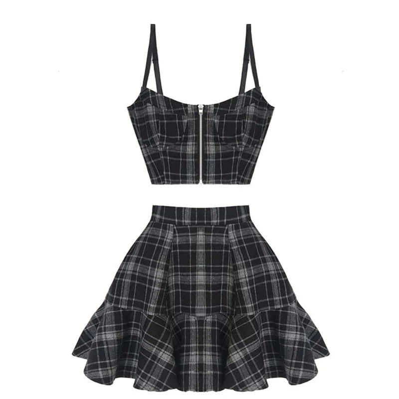 High Waist Mini Skirt Punk Streetwear 