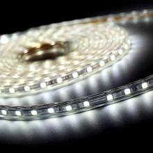 Светодиодный светильник для шкафа с европейской вилкой для переменного тока, 220 В, светодиодная кухонная лампа SMD 5050, водонепроницаемая, 1 м, 2 м, 3 м, 4 м, 5 м, 10 м, 15 м, 20 м, 25 м, светодиодный светильник