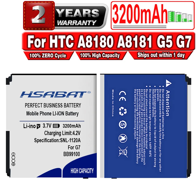 HSABAT All New 3200mAh BB99100 Battery Use for HTC A8180/A8181/G5/G7/T8188/T9188/NEXUS ONE/HTC Desire/HTC Bravo Phone | Мобильные