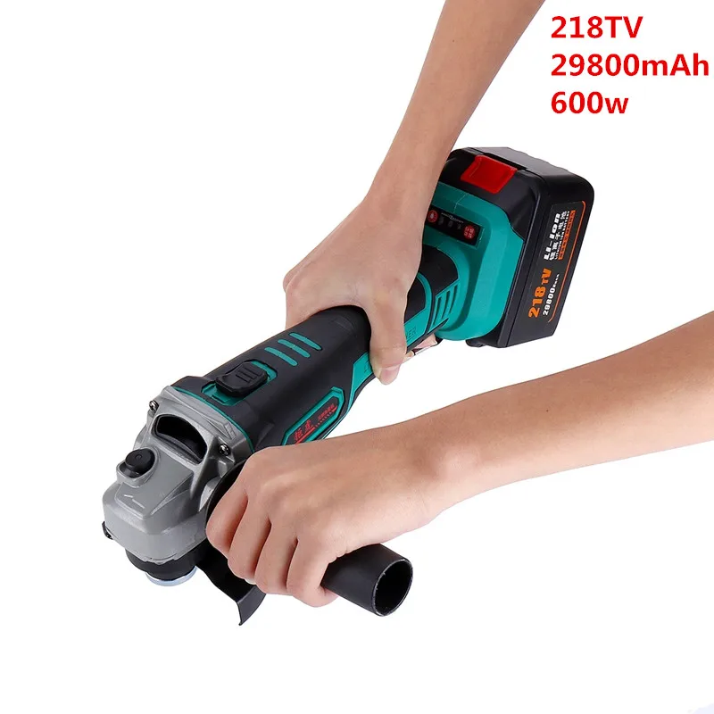 218 15000/22500/29800mAh 600W Cordless Electric Angle Grinder Power Cutting Tool Chainsaw Bracket Polishing Grinder 128/188/218TV - Цвет: 218