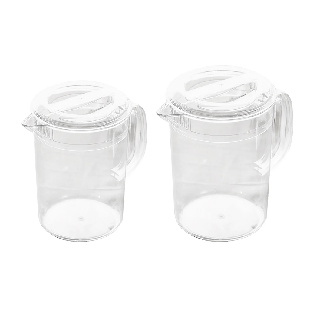 2 Pack Of Plastic Water Pitcher With Lid, Hot And Cold Water Jar For Water, Ice Tea Juice Container, 2L+1.5L