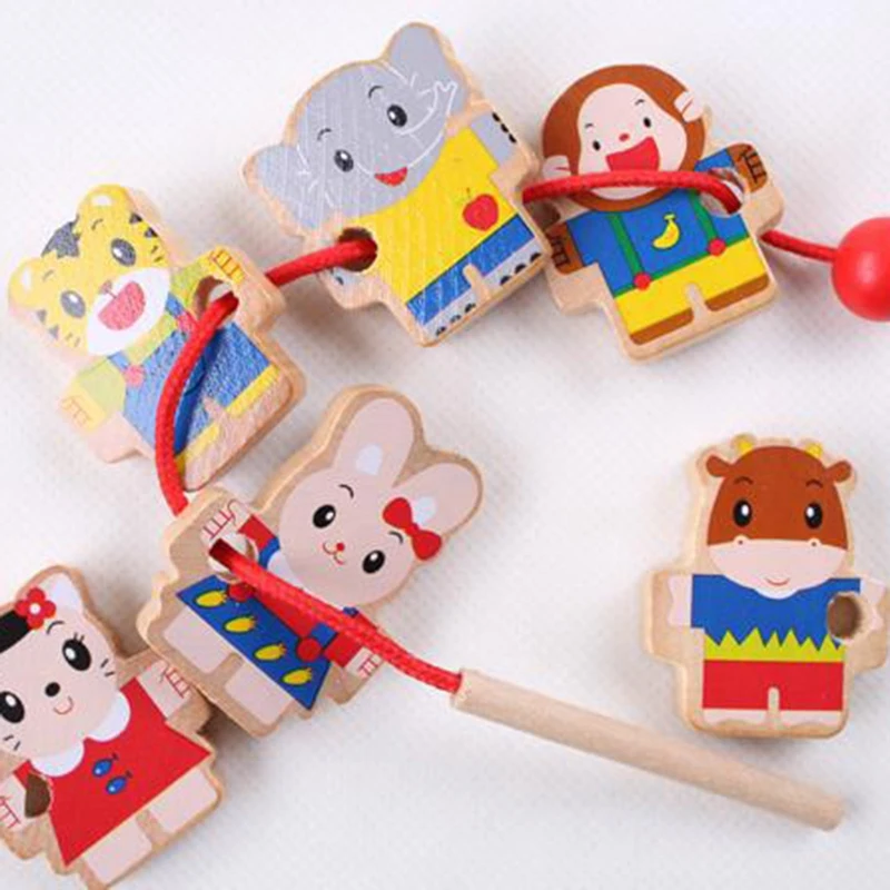 Деревянные игрушки Diy игрушка мультфильм животное резьба деревянные бусины игрушка Монтессори развивающие для детей