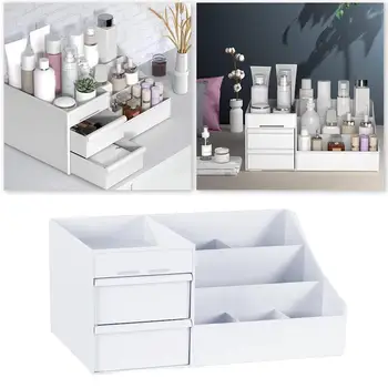 

Plastic Capacity Cosmetic Storage Box Jewelry Nail Box Storage Polish Sundries Makeup Makeup Desktop Organizer Tool Drawer E7S5