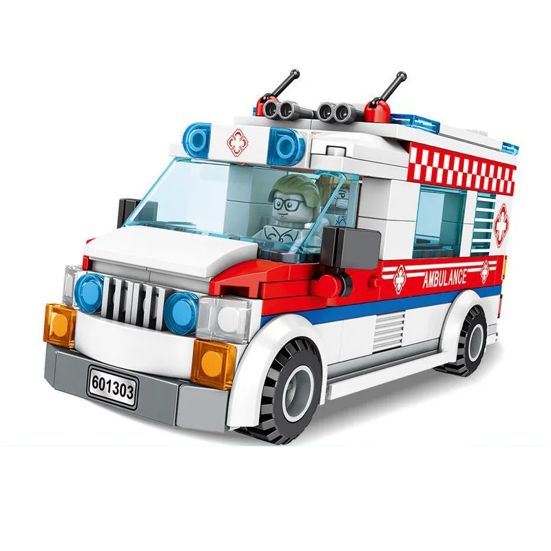 Sembo 601303 город серии улица вид машины скорой помощи грузовик, автомобиль, мотоцикл DIY Модель развивающие строительные блоки игрушка для детей подарок