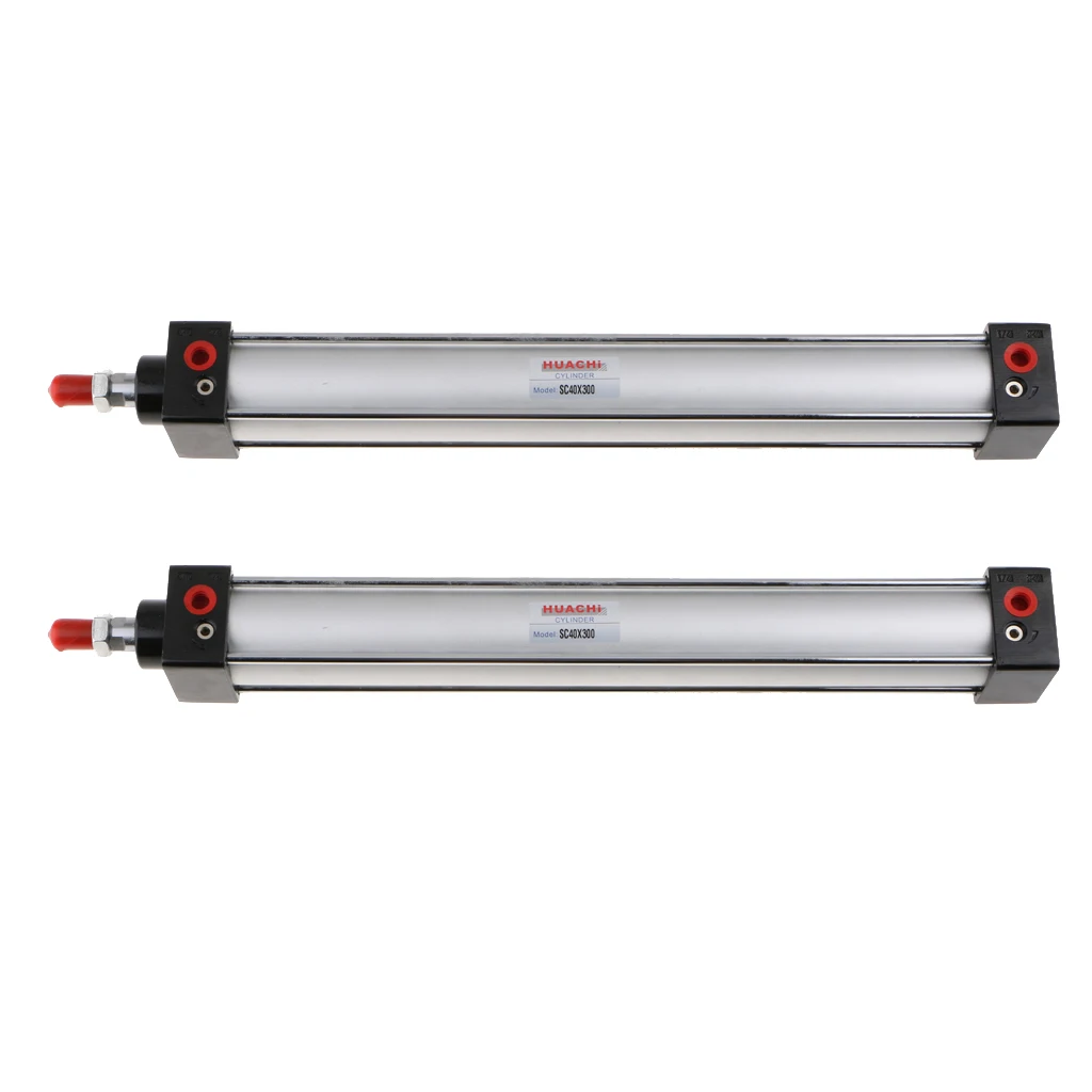 2Pcs SC40 Stroke Model 175/200/250/300 mm Pneumatic Air Pressure Cylinder 1 Piece Aluminum Alloy Bore Dia 40mm