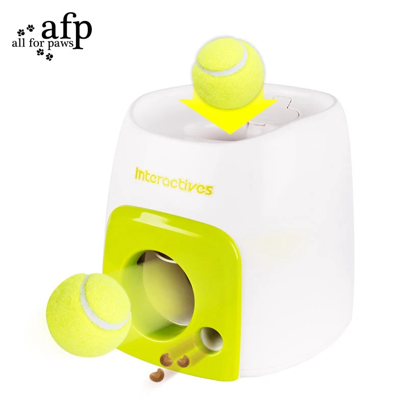 Dispensador interactivo de comida para gatos, pelota de tenis para  mascotas, máquina de recompensa para perros, juguetes lento entre  alimentadores