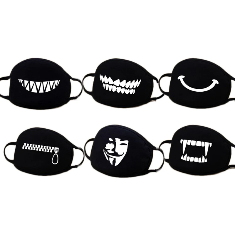 

6 Pcs Cute Cartoon Reusable Styles Cotton Breathable Dust Mask for Kids Adult Washable Earloop Mouth Face Mask Set
