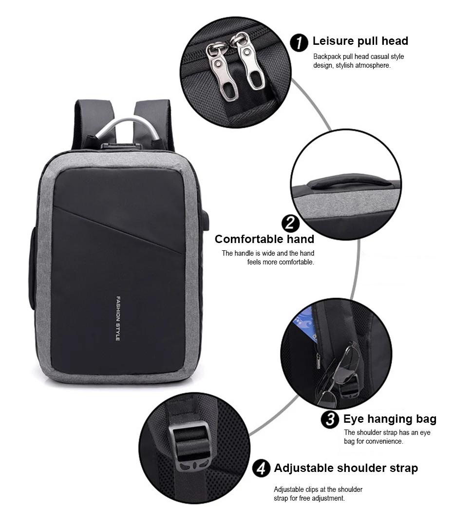 Shellnail, мужские сумки, Противоугонный рюкзак, новинка, для ноутбука, Usb, Зарядные рюкзаки, водонепроницаемый рюкзак, сумки для деловых поездок