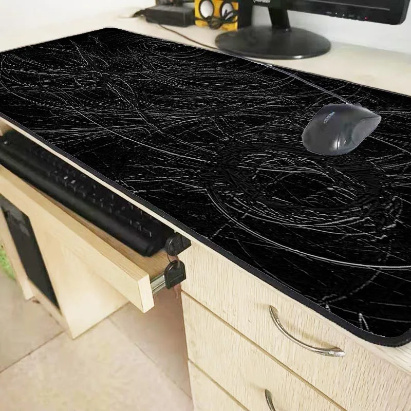 XGZ Abstrakt Black Large Gaming Mouse Pad Anti-slip Rubber PC Computer Gamer Mousepad Desk Mat Lock